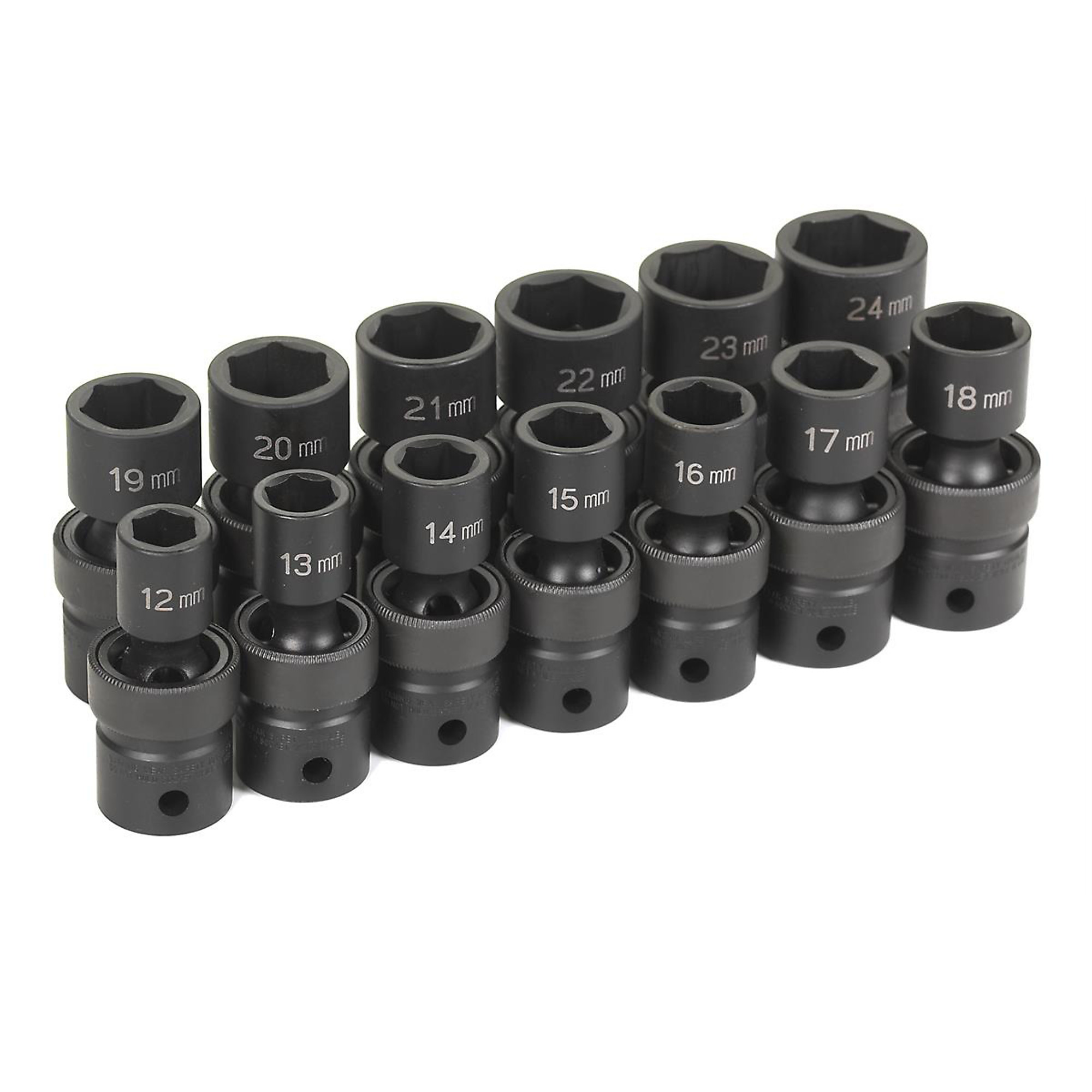 Grey Pneumatic 13-Pc. 1/2in. Drive Standard Length Metric Universal Set — Chrome-Molybdenum Steel, Model# GRE1313UM